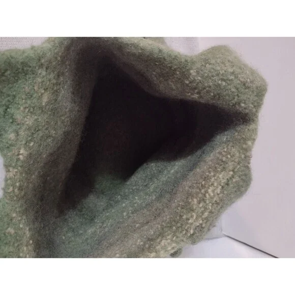 Wool Hobo Bucket Purse Bag in Shades of Green - About 10x10- Boho- Slouchy- EUC! - Picture 5 of 10